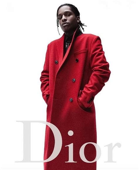 asap rocky red overcoat dior|guess asap rocky unionkingdom.